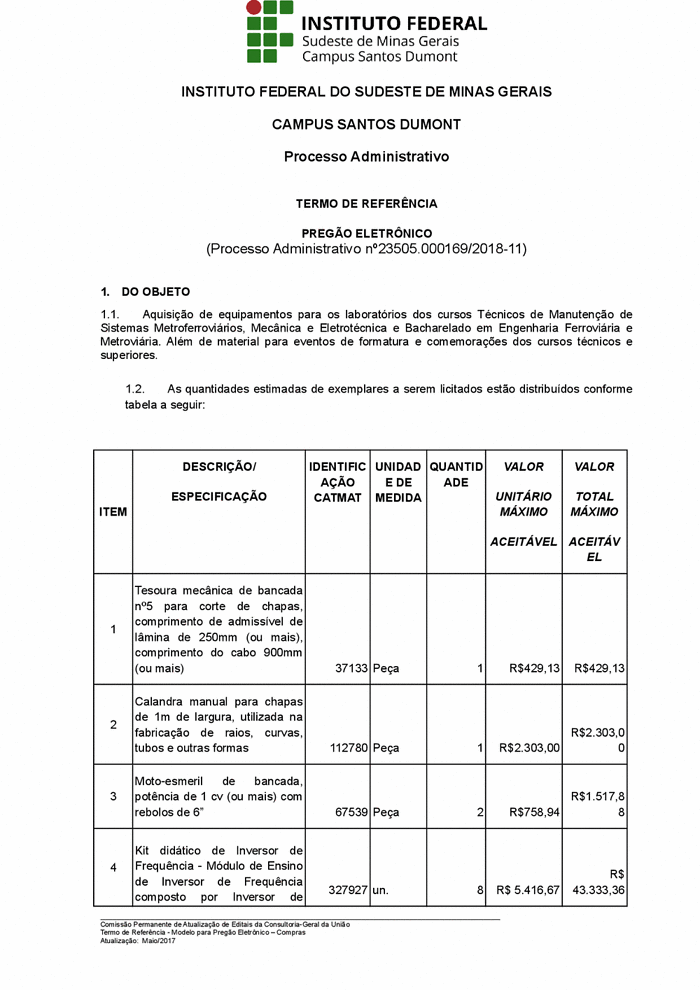 Termo de Referência - Conselho Federal de Medicina