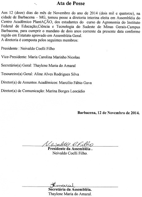 Ata Posse Gestão 2014-2016