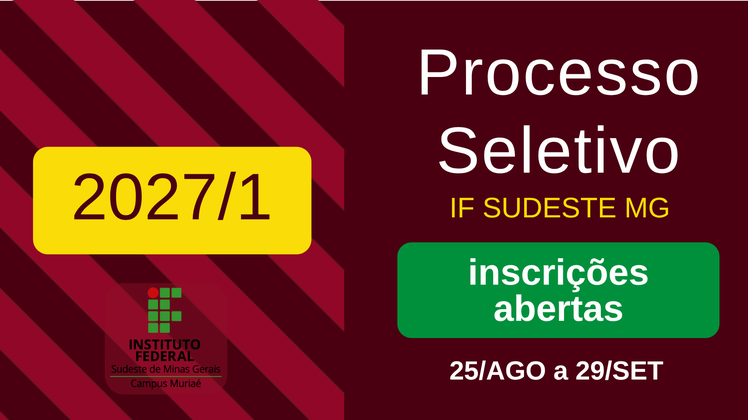 Candidatos podem se inscrever até 29 de setembro para cursos técnicos e de graduação com ingresso em 2027