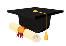 #pratodosverem: imagem de um capelo e um diploma de formatura.