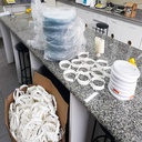 materiais utilizados para montagem dos protetores faciais