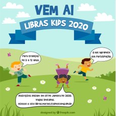 #Pratodosverem: cartaz de divulgação do projeto: três crianças, dois meninos e uma menina,  brincam em uma área verde e anunciam o projeto.