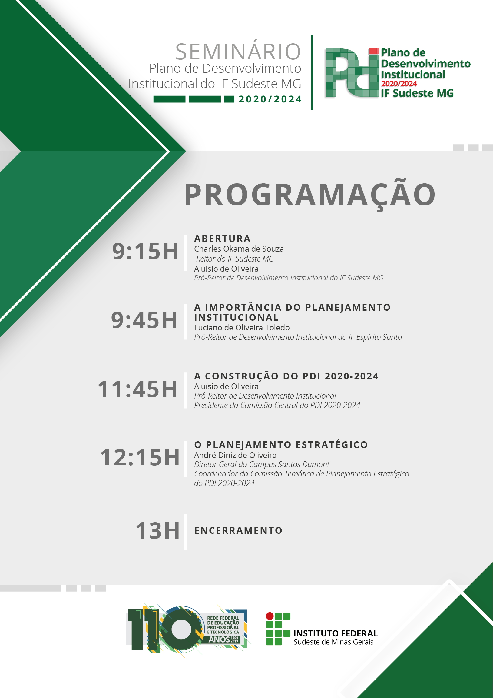 Programação Seminário PDI 2020-2024