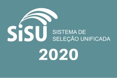 #paratodosverem logo do SISU com os dizeres escritos em branco, no fundo azul: SiSU Sistema de Seleção Unificada 2020.