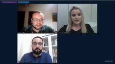 #pratodosverem Imagem mostra tela compartilhada por presidente da C4, Kelly Maia, médico Marcelo Sobrinho e psicólogo Gabriel Resgala durante webinar