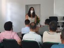 DG do Campus Juiz de Fora, Cláudia Coura, se apresenta a comitiva da Reitoria, autoridades e demais dirigentes- dia 03
