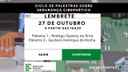 #Pratodosverem: Arte de Divulgação de evento. Em cima, há uma tarja preta que traz, em letras brancas, o nome "Ciclo de Palestras Sobre Segurança Cibernética". Um quadro branco, similar ao que aparece no ambiente virtual, diz:"lembrete, 27 de outubro e os nomes dos três palestrantes". Abaixo há dois botões: Adiar e Confirmar. O fundo lembra um circuito eletrônico e tem trabalhadores em ação e traz a logo do IF Sudeste MG.