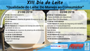 A mesma base da arte anterior. Na parte de cima, uma parte azul com o nome e o tema do evento. Em cima da foto, dois quadros brancos com a programação.