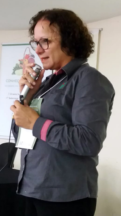 Diretora de Extensão em conferência