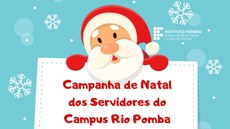 #Pratodosverem: Desenho de um Papai Noel, segundo uma placa com o nome da campanha. O fundo tem imagens que representam flocos de neve.