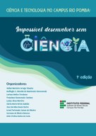 #Pratodosverem: Capa do livro. A imagem está em tons de azul. No topo, há o nome da obra. A palavra ciência é formada por elementos que fazem relação à pesquisa, como tubo de ensaio e átomo. Na parte debaixo, há o nome dos organizadores e a logo do Campus.