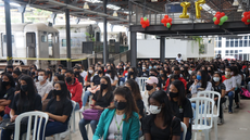 #pratodosverem: Imagem mostra aula inaugural de 2022.1 no Bloco 1 do Campus Santos Dumont do IF Sudeste MG.