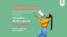 #ParaTodosVerem: cartaz com imagem de uma mulher segurando um megafone e informações sobre as datas do período de inscrições e links de acesso ao formulário e edital.
