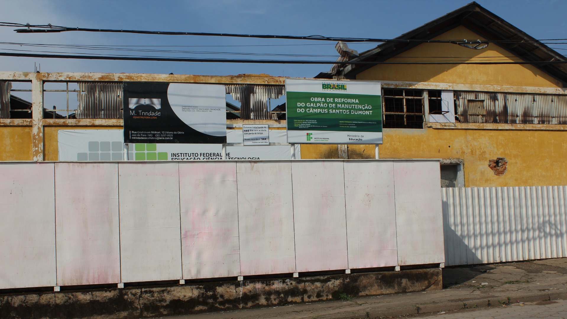 2015: Iniciada a primeira etapa da obra do galpão de manutenção no Campus Santos Dumont, que deu origem ao atual Bloco 1 da unidade.JPG