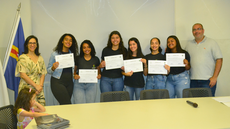 #pratodosverem: Imagem mostra certificação do grupo que obteve a primeira posição na VI Feira de Ciências do Campus Santos Dumont do IF Sudeste MG