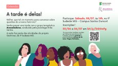 #ParaTodosVerem: cartaz com imagem de mulheres e informações sobre o evento