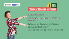 #ParaTodosVerem: ilustração com a foto de uma mulher e informações sobre a convocação para matrícula da chama regular do SiSU.
