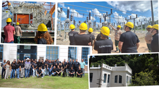 #pratodosverem: Imagem mostra estudantes de Eletrotécnica e Automação Industrial em diferentes momentos das visitas à subestação Juiz de Fora 4 da Cemig e à PCH Piabanha, em Areal (RJ).