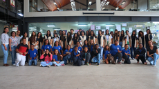 #pratodosverem: Imagem mostra participantes da visita da E. E. Professora Joana Cunha ao IF Sudeste MG