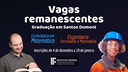 #pratodosverem: Imagem traz todas as informações sobre a seleção para vagas remanescentes. À esquerda aparece um homem que representa um professor de Matemática. À direita está uma mulher que representa uma engenheira ferroviária e metroviária. Aparecem os nomes dos dois cursos e o prazo de inscrições, de 4 de dezembro a 19 de janeiro. Abaixo, a logomarca do Campus Santos Dumont do IF Sudeste MG.