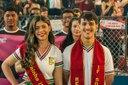 #pratodosverem: Imagem mostra Maria Eduarda Martins e Lucius Couri, representantes do IF Sudeste MG no desfile de abertura
