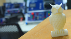 #pratodosverem: Imagem mostra coruja em 3D impressa no Laboratório IFMaker do Campus Santos Dumont
