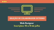 #pratodosverem: Seleção de colaborador externo. Web Designer. Inscrições: 10 a 14 de julho.