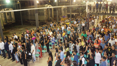 #pratodosverem: Imagem mostra Bloco 1 do Campus Santos Dumont do IF Sudeste MG durante solenidade simbólica de formatura.