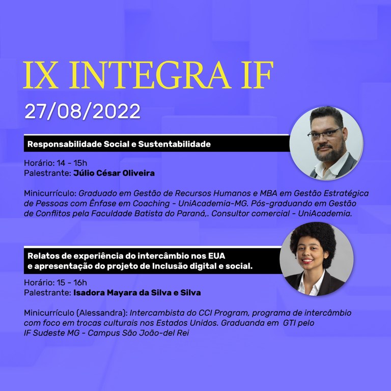 Campus São João del-Rei realiza IX Integra IF neste sábado, 27