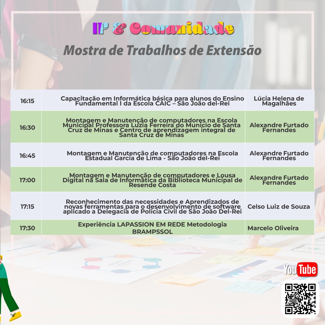 Programação do IF e Comunidade - Mostra de trabalhos de extensão - parte 2