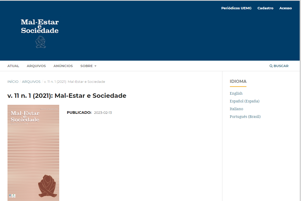Revista Mal Estar e Sociedade