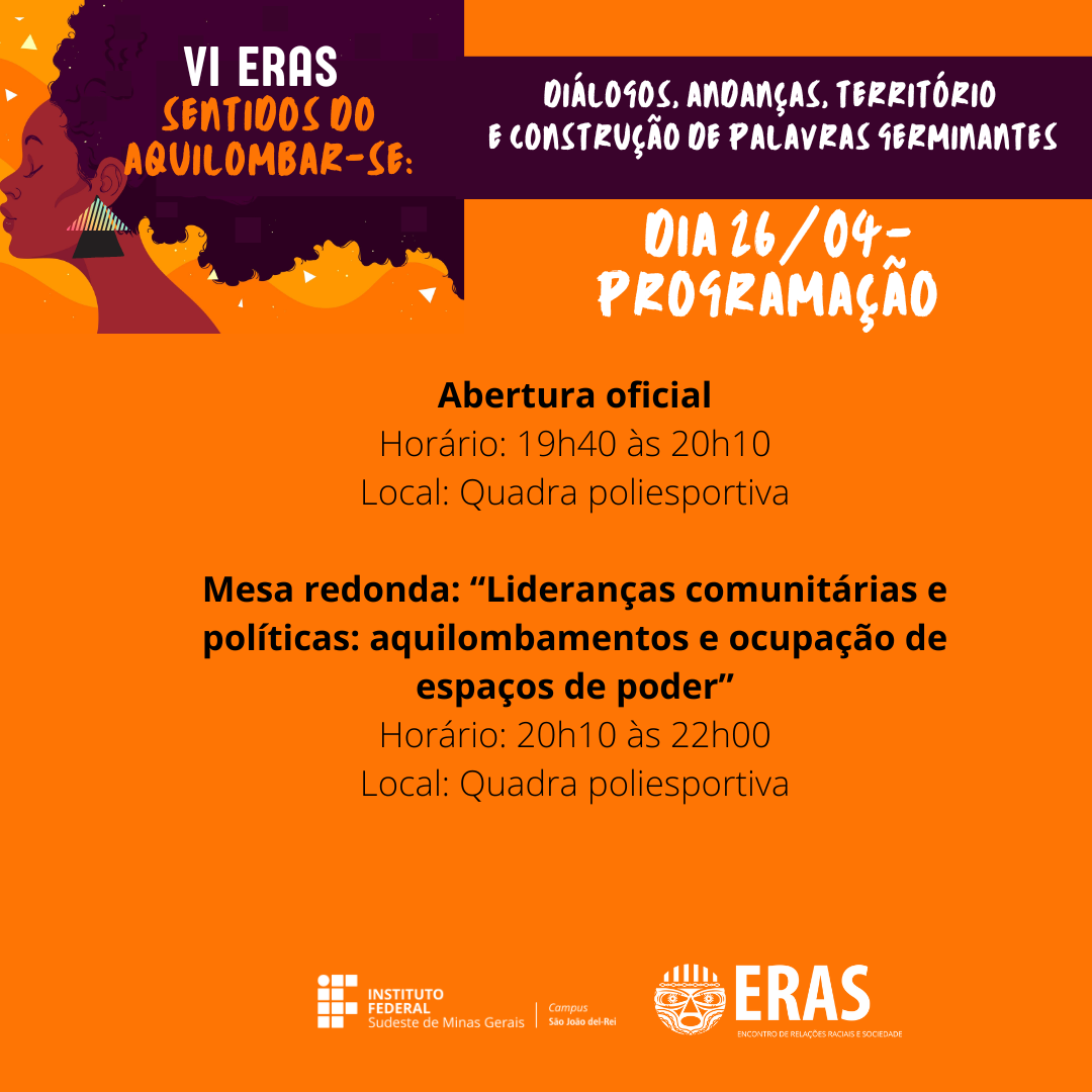 Confira a Programação do VI ERAS dia a dia