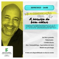 CAMPUS SÃO JOÃO DEL-REI REALIZA PALESTRA SOBRE COMUNICAÇÃO ORAL NESTE SÁBADO, 20