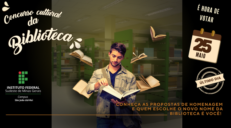 É HORA DE VOTAR! ÚLTIMO DIA DE VOTAÇÃO PARA ESCOLHA DE NOVO NOME DA BIBLIOTECA