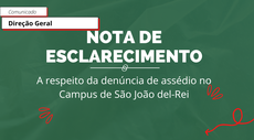 NOTA DE ESCLARECIMENTO A RESPEITO DE DENÚNCIA DE ASSÉDIO