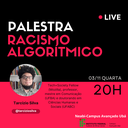 #pratodosverem: a imagem é uma arte gráfica quadrada de divulgação da palestra. As cores predominantes são rosa e preto. Na parte superior (em preto), além do título da palestra, aparece a palavra "live" no canto superior direito. Na parte inferior da imagem (em rosa), aparecem informações como nome e currículo do palestrante, além de data e horário do evento. Na parte central da arte, mais à esquerda, há um círculo com a foto do especialista convidado. No canto inferior direito, há a logomarca do IF Sudeste MG e o nome do setor organizador (Neabi - Campus Avançado Ubá).